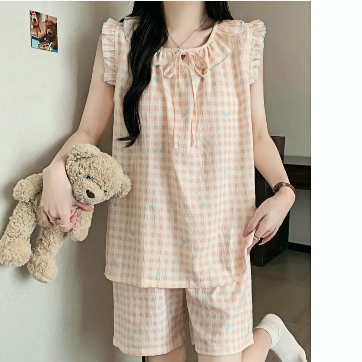 Women's Sweet Princess Padded Cami Pajama Set with Shorts