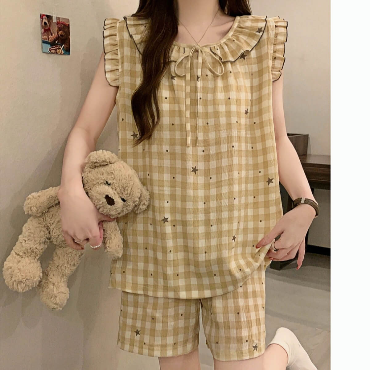 Women's Sweet Princess Padded Cami Pajama Set with Shorts