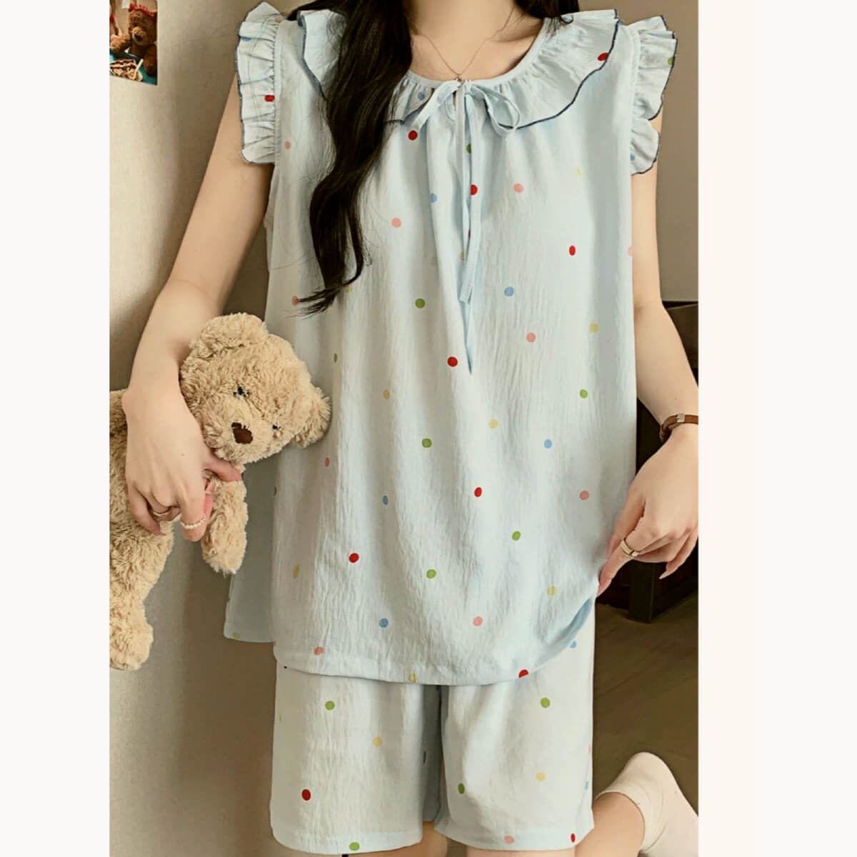 Women's Sweet Princess Padded Cami Pajama Set with Shorts