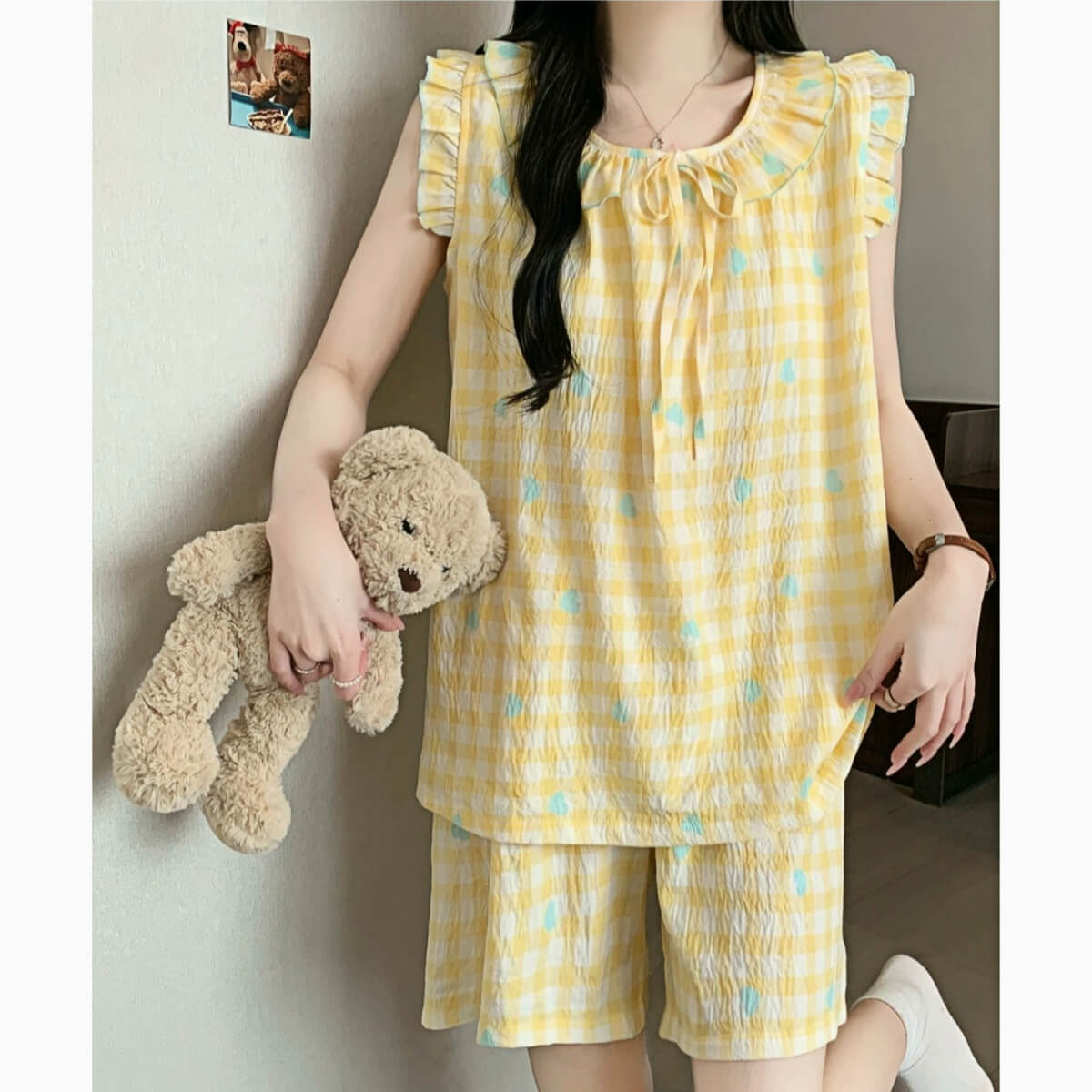 Women's Sweet Princess Padded Cami Pajama Set with Shorts