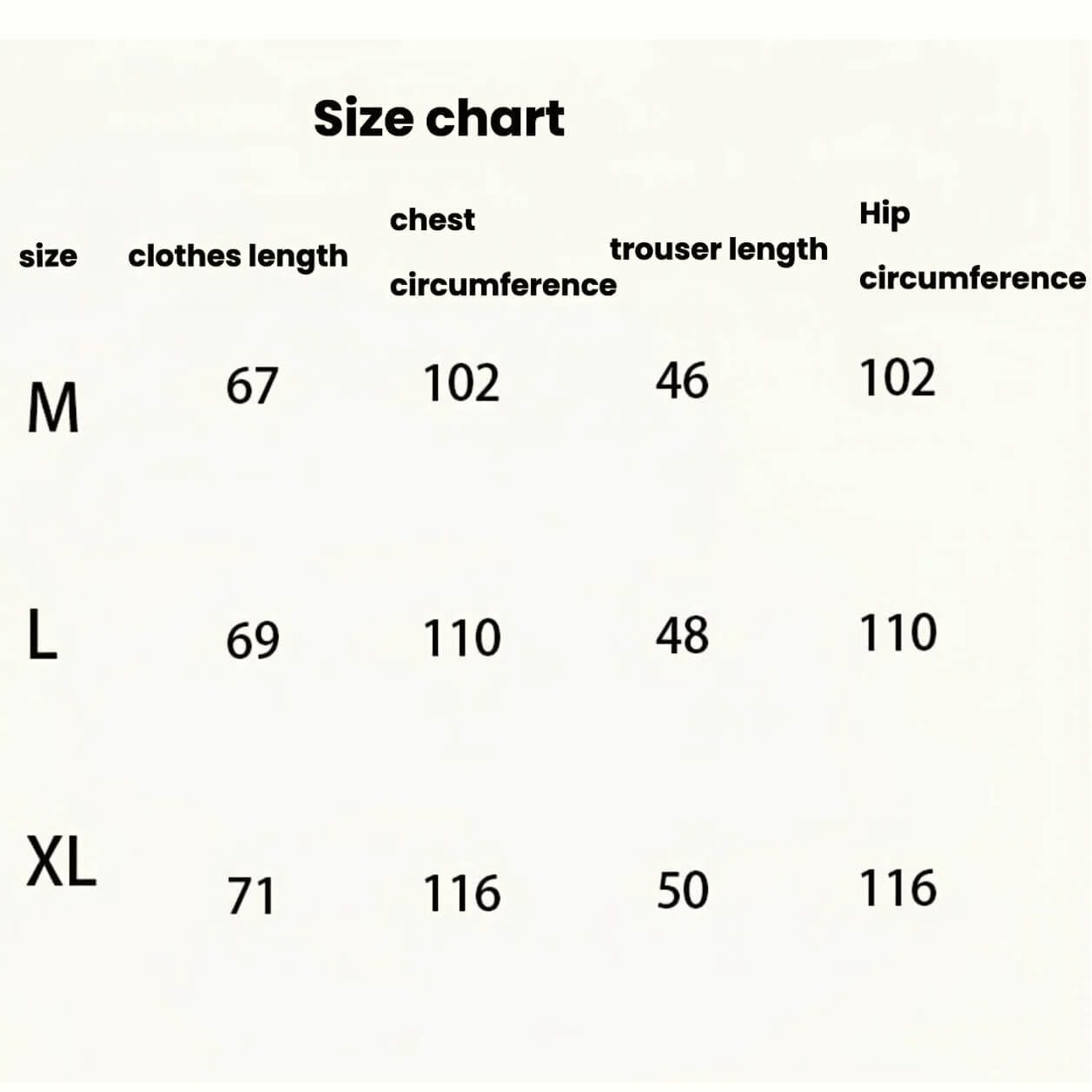 size chart