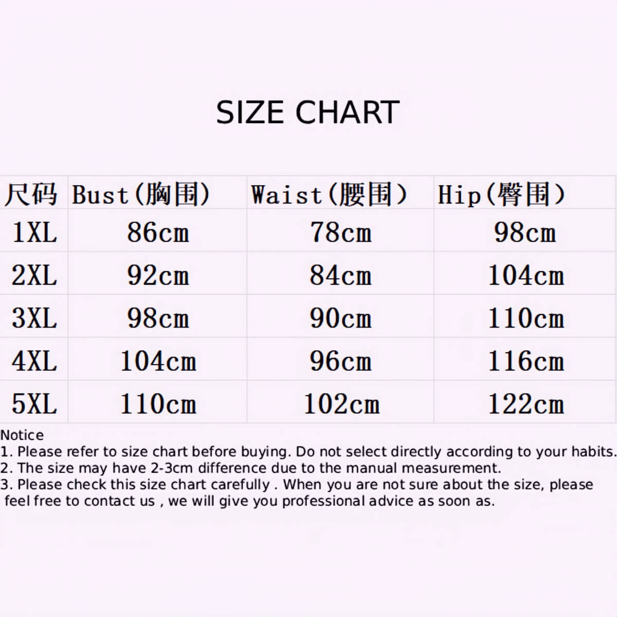 size chart