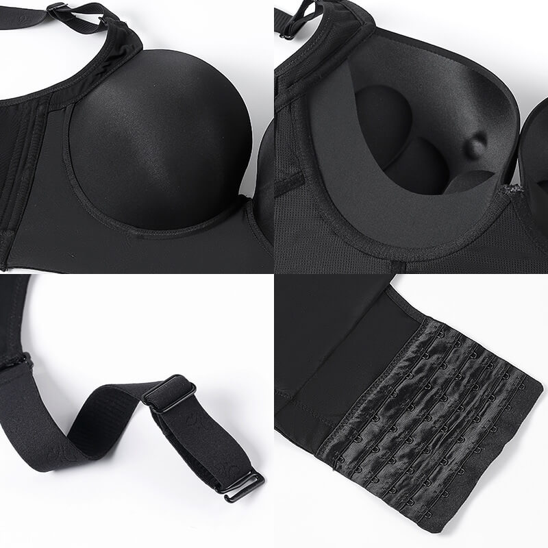 Wireless Ultra-Supportive Double-Buckle Bra,Push up Plus Size Cup Breast  Bra with Front Buckle,Beauty Back Sexy Push Up Bra (42E, Skin Color)
