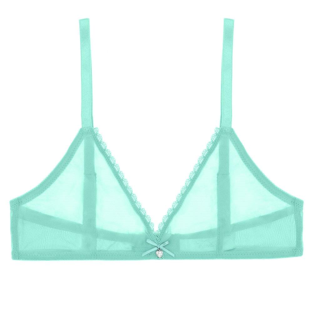 Women's Summer Ultra Thin Lace Bra Sexy Bow Transparent Chest