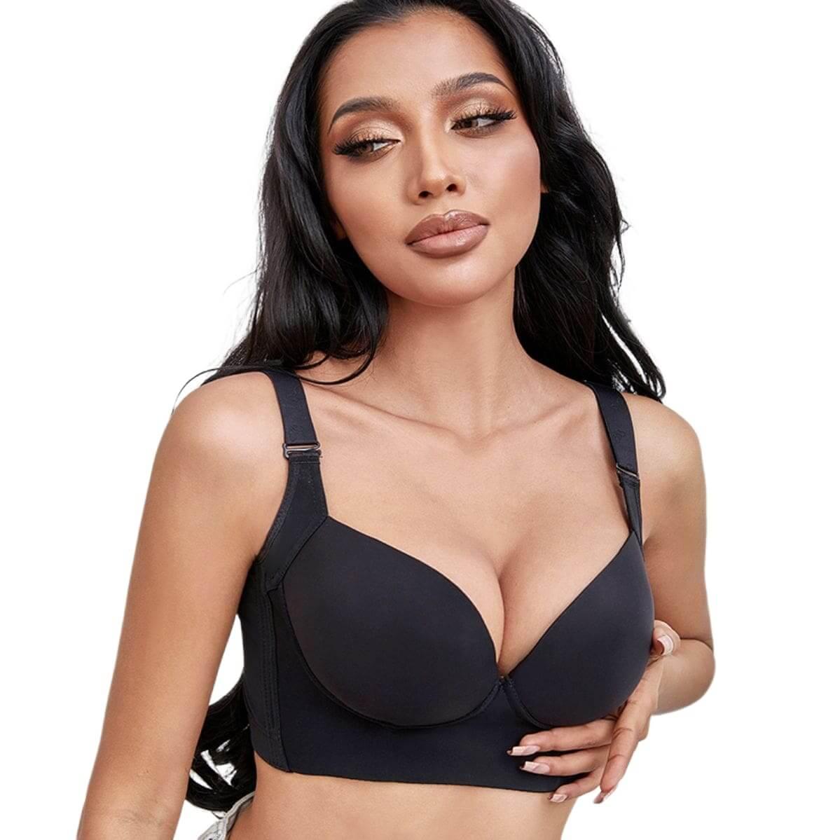 Full Back Coverage Wirefree Push Up Deep Cup Bra – Okay Trendy