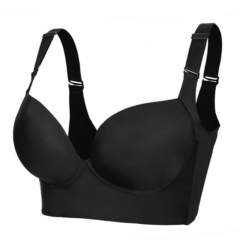 Full Back Coverage Wirefree Push Up Deep Cup Bra - Okay Trendy