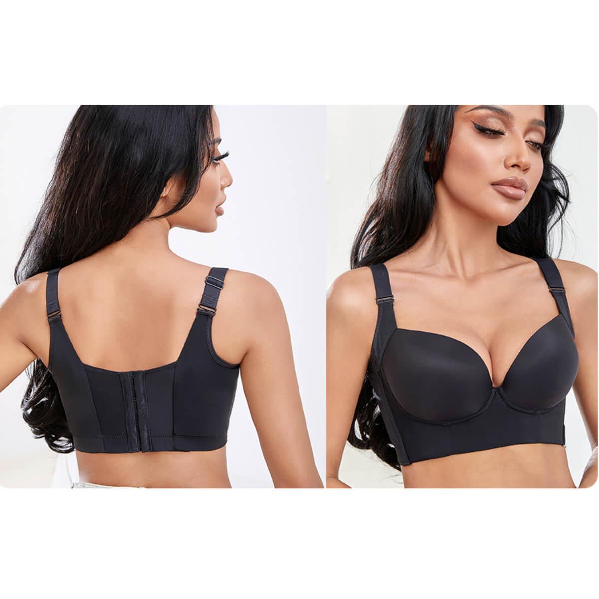 Women's Deep Cup Bra Full Back Coverage Wirefree Push up Bra Plus