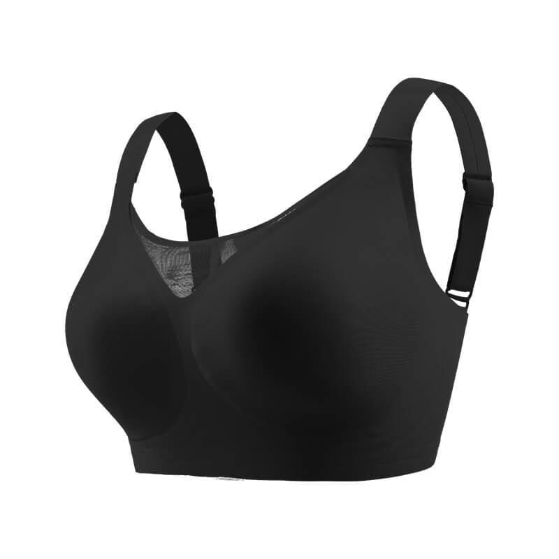 Cotton Sleep Bras Women Wireless Yoga Underwear Everyday Bra Front Closure  Elderly Vest Lingerie Sports Bralette (Color : Black, Size : 44/100B)