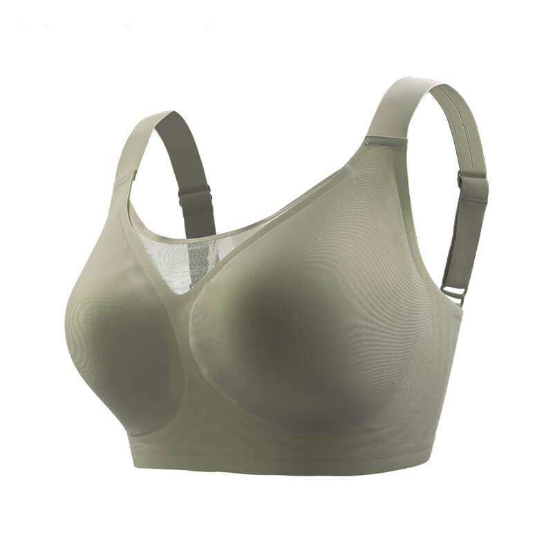 zuwimk Sports Bras For Women, Push-Up Bra with Wonderbra Technology,  Smoothing Lace-Trim Bra with Push-Up Cups Green,32 