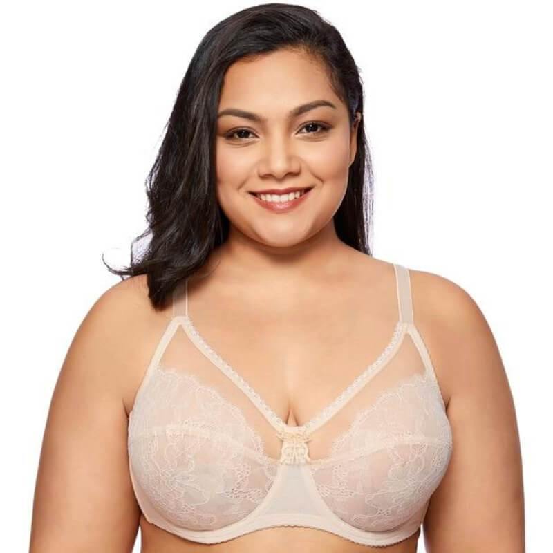 Buy Women's Smooth Lace No Padding Full Cup Support Underwire Bra Beige03  Cup Size D Bands Size 42 at