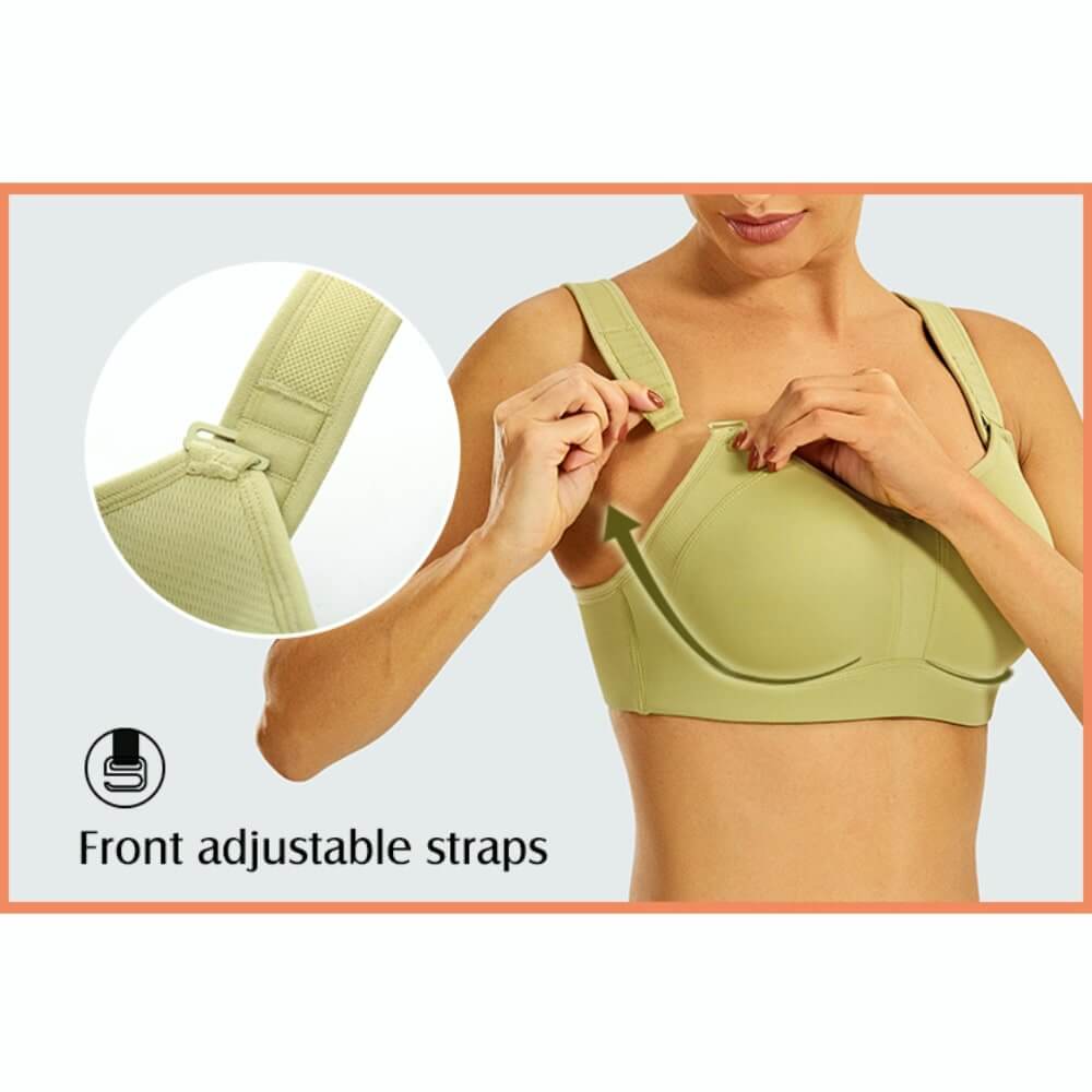 SYROKAN High Impact Sports Bras for Women Underwire High Support Racerback  No Bounce Workout Fitness Gym Umber 34DD