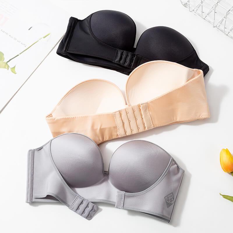Invisible Push Up Front Closure Strapless Bra - Okay Trendy