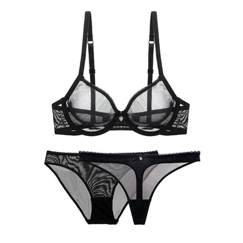 Mesh See Through Bras And Panty Sets - Okay Trendy
