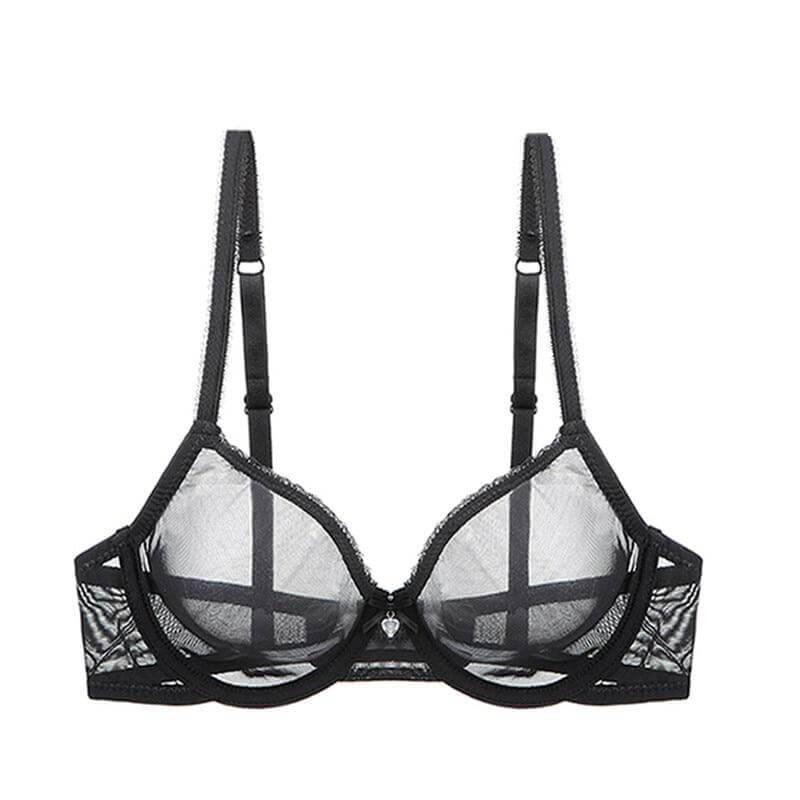Bras Sets Sexy Lace Ultra Thin See Through Net Gauze Lady
