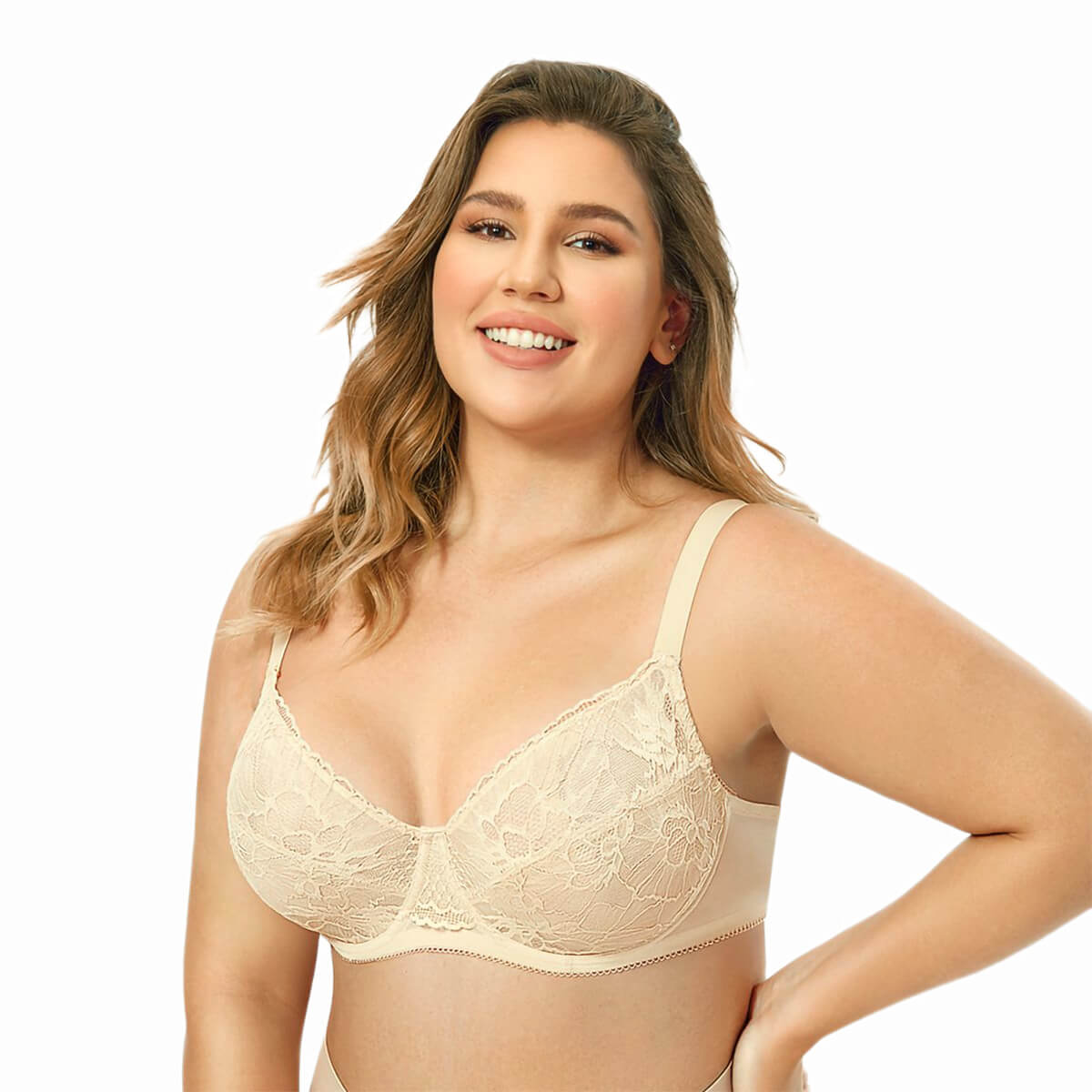  Womens Front Closure Bras Posture Full Coverage Plus Size  Underwire Unlined Back Support Plunge Seamless Bra B-H Cups White 36F