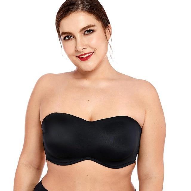 Sports Bra Large Women's Strapless Bandeau Bra Full Coverage Anti Slip for Large  Bust Light Summer Edition Perfect White at  Women's Clothing store