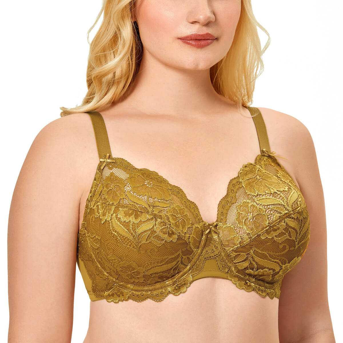 Women Lace Push Up Bra,Soft Underwire Padded Add Cups Lift Up Everyday Bra  (Color : Light Coffee, Size : (32) 32A)
