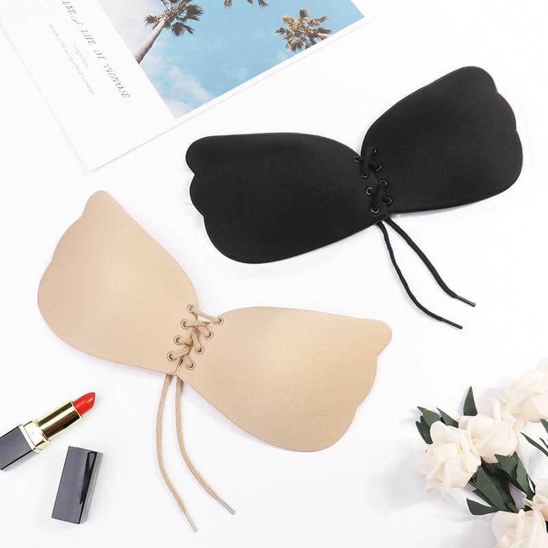 Plus Size Front Closure Strapless Padded Stick On Bra 
