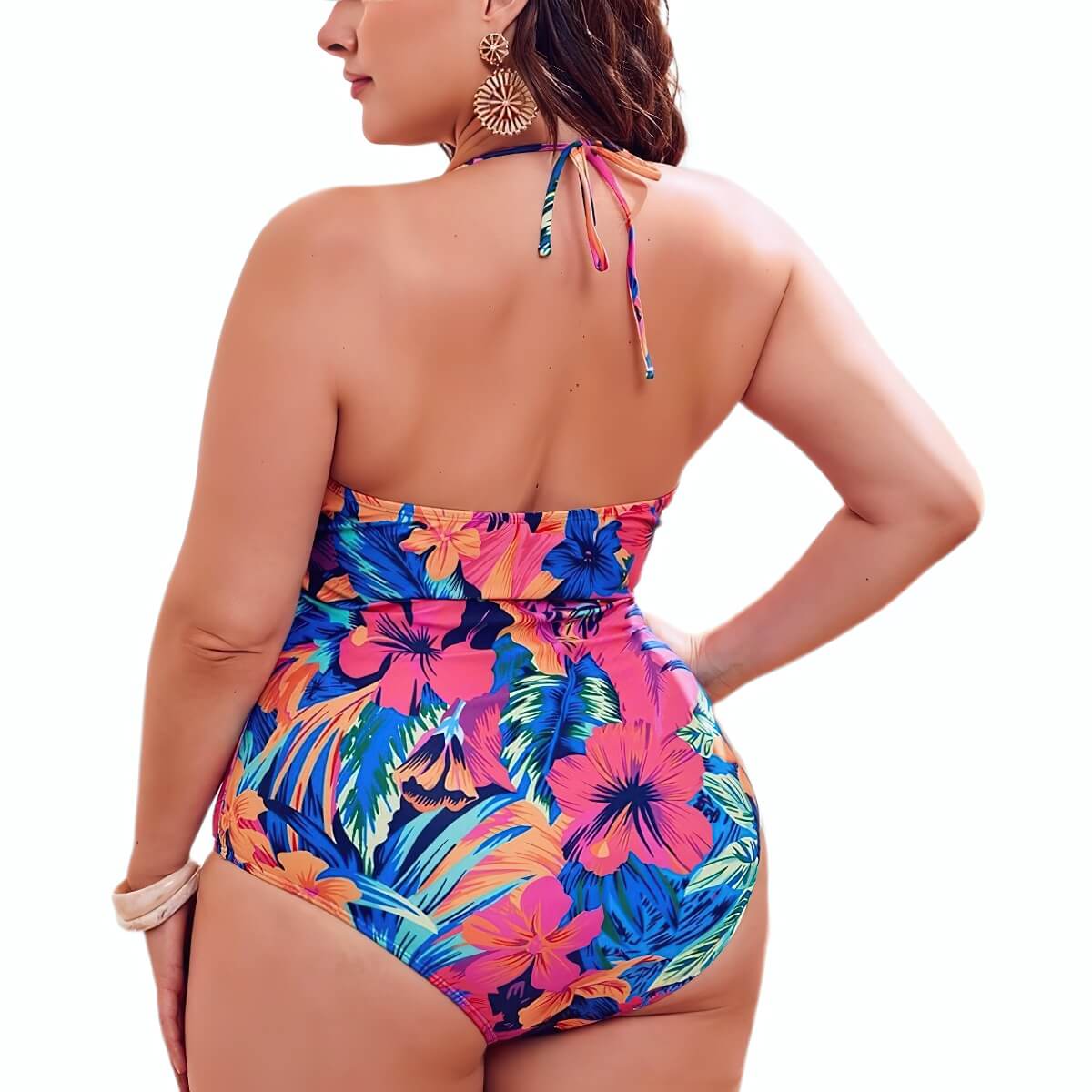 Plus Size High Neck Swimsuit for Women