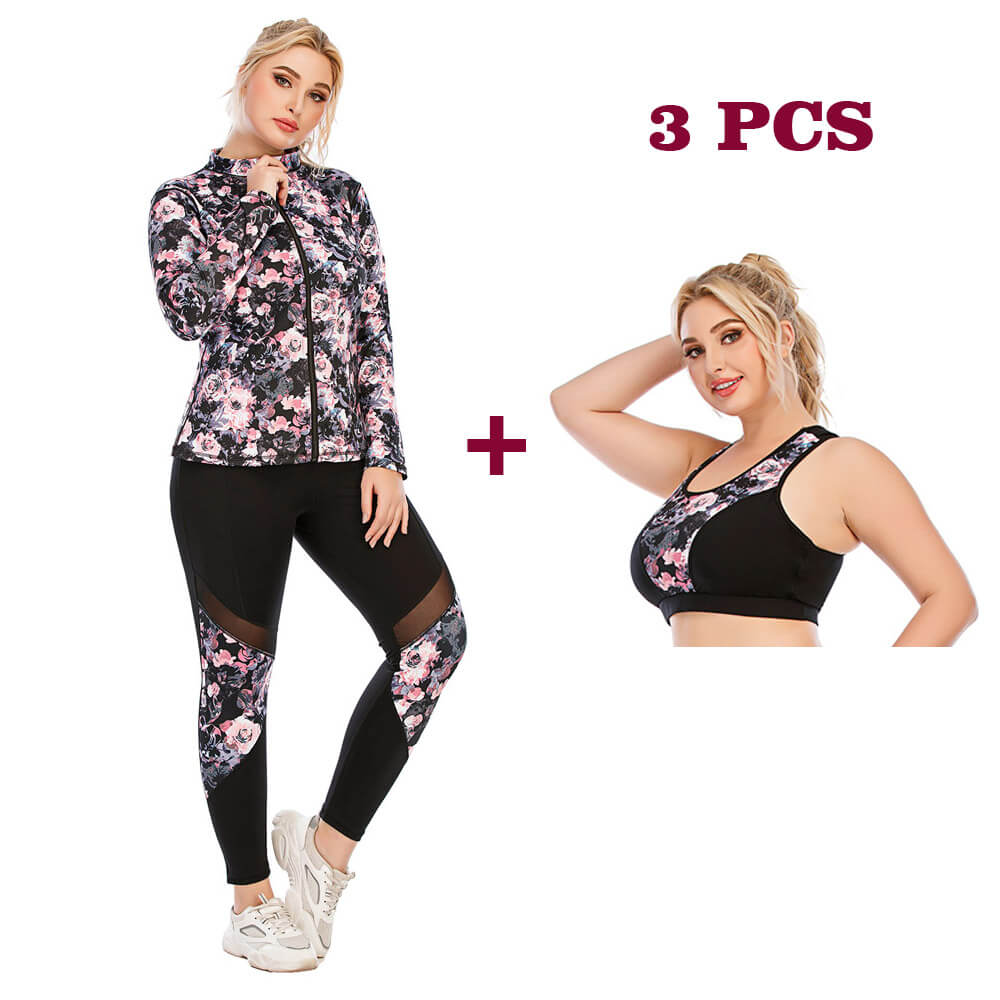 Plus Size XL 3PCS Women Sportswear Workout Clothing Sport Leggings Seamless  Active Wear Gym Fitness Yoga Shorts Sets - China Bra and Yoga Set price