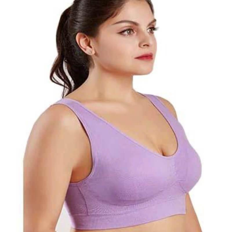 Women's Bra, Plus Size Seamless Full Coverage Underwire Brassier, Leisure  For Women Yoga Everyday Bra (Color : Purple, Size : 38C)