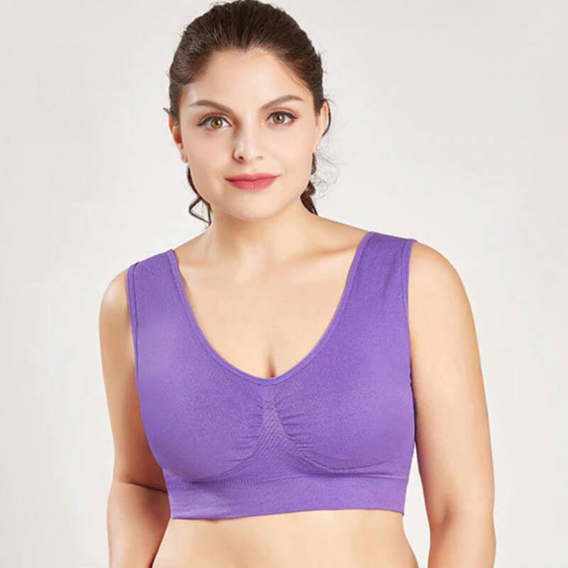 Plus Size Sports Comfort Bras With Pads - Okay Trendy