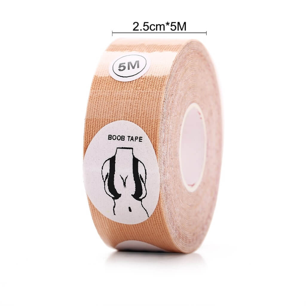 Boob Tape, Breast Lift Tape, Body Tape For Breast Support Lift Waterproof  Adhesive Bob Tape 2.5*5m