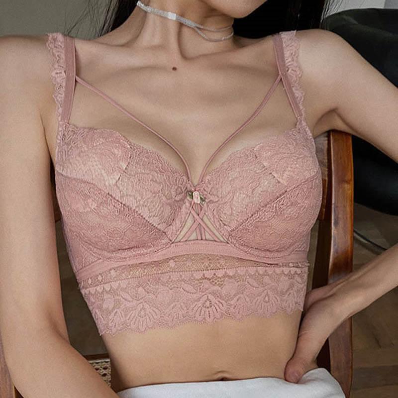 2022 New Sexy Bras Set Embroidery Lace Floral Push Up Abcde Cup