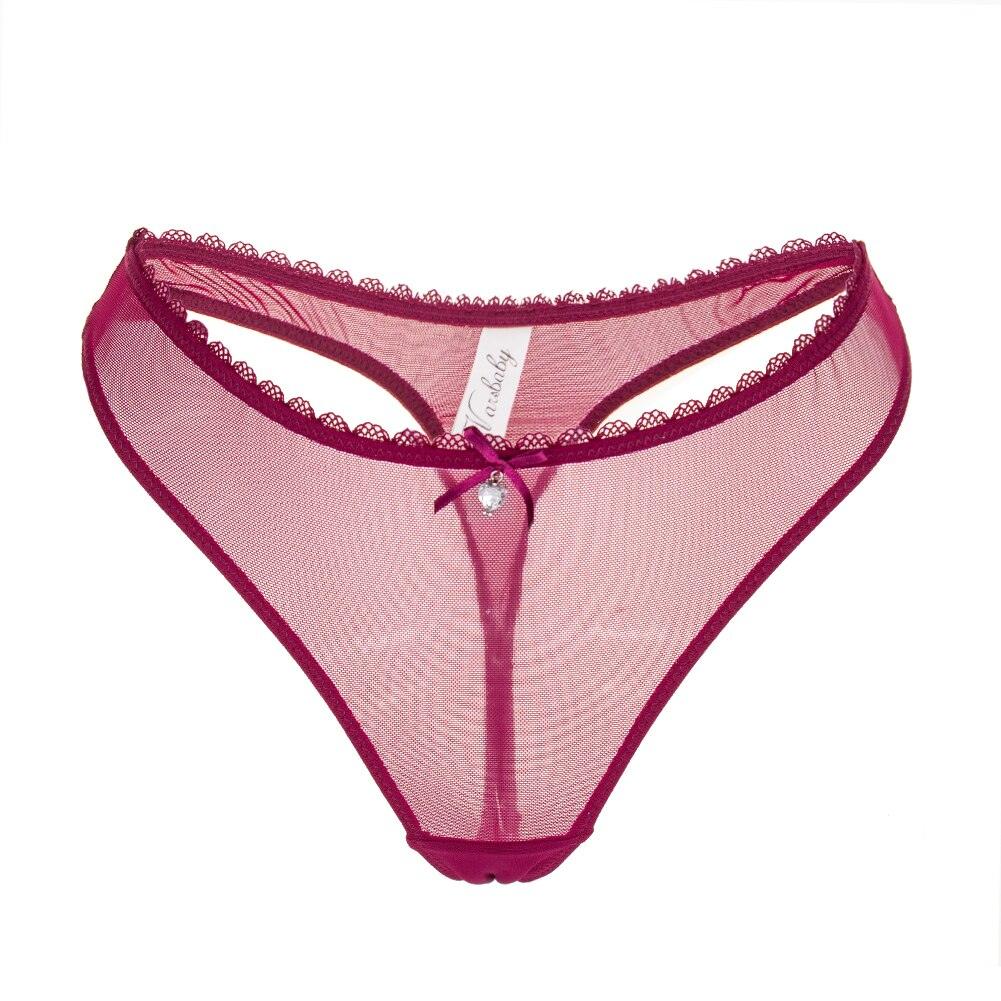 Girly pink and charming see-through underwear three-point transparent bra  hollow thong suit lace sexy ultra-thin