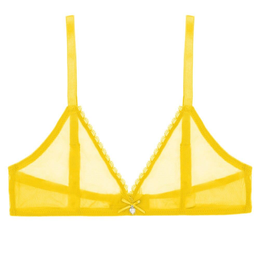 Buy Yellow Lingerie See Through, Sheer Mesh Bra, Sheer Bralette Online in  India 