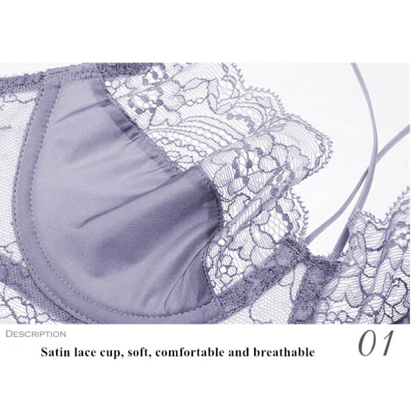 Sexy Bra Panty Set Thin Transparent Lace Underwear - Okay Trendy