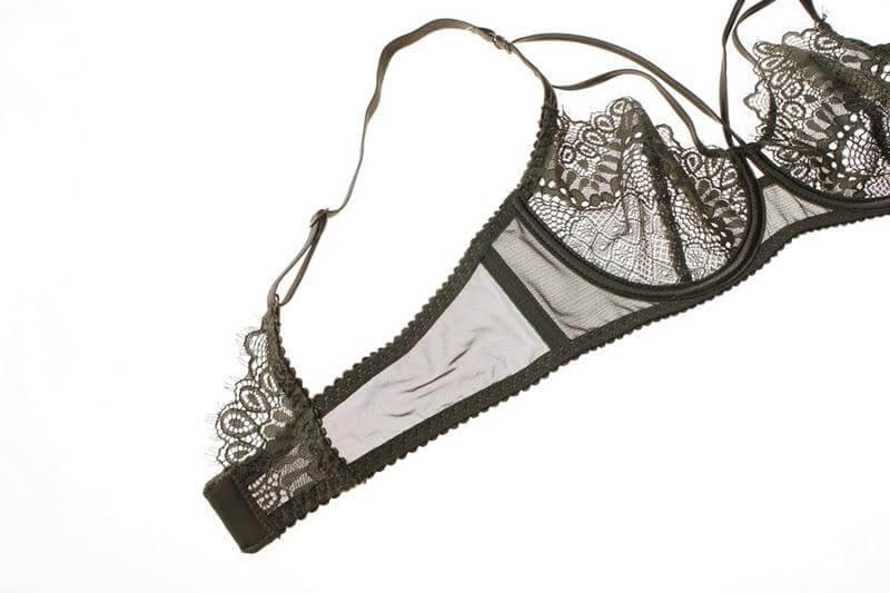 Lace Plunge See Through Underwire Bra And Panty Sets - Okay Trendy