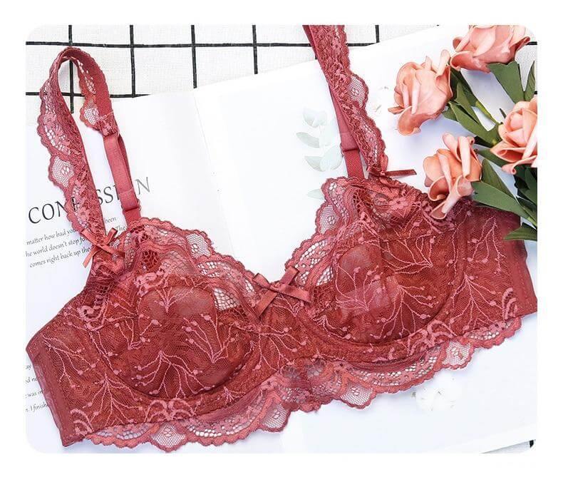 Floral Sheer See Through Bra And Panty Sets Plus Size - Okay Trendy