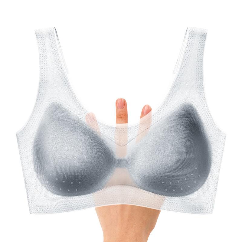 Womens Sports Bra Pack Breathable Hole Cup Ultra Thin Traceless Ice Silk  Underwear Women's Large Size Bra (Black, M) at  Women's Clothing store