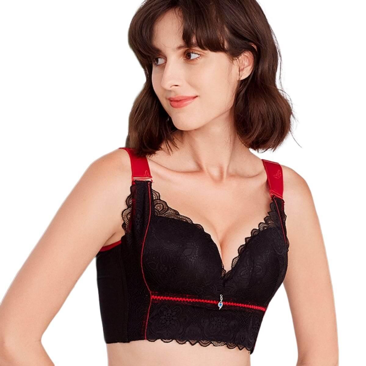 Womens Sexy Lace Bra D Cup Plus Size Comfortable Underwire Bralette with  Adjustable Shoulder Straps (36/80C-Black) : : Fashion