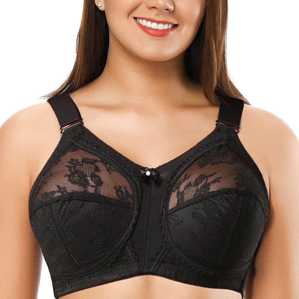 Women Full Cup Thin Underwear Small Bra Plus Size Wireless Lace Bra Breast  Cover B C D Cup Large Size Lace Bras Womens Bras Comfortable Front Closure