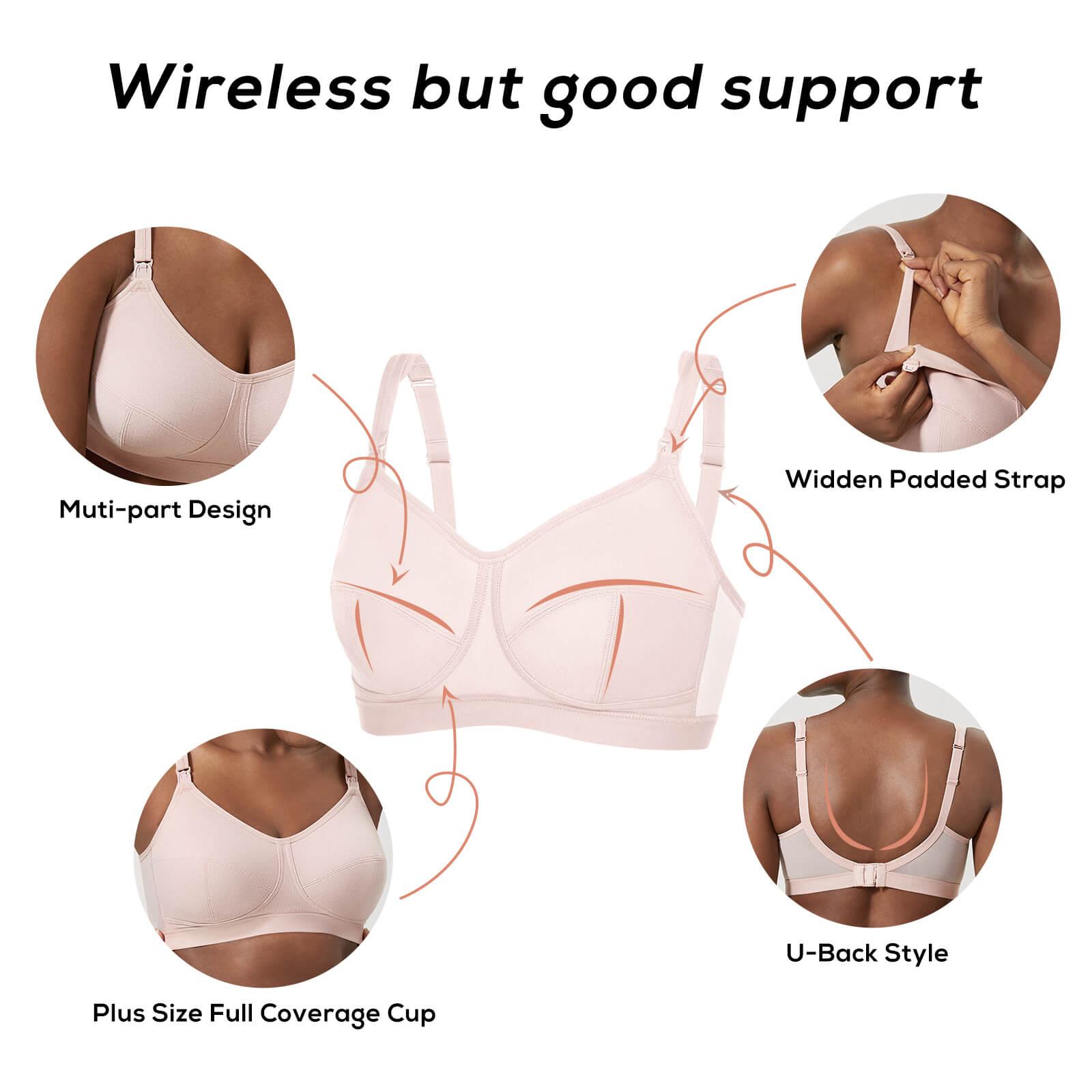 Nursing Bra Underwire Support Padded Women's Bra Breastfeeding Underwear  (Color : Beige, Size : 44G)