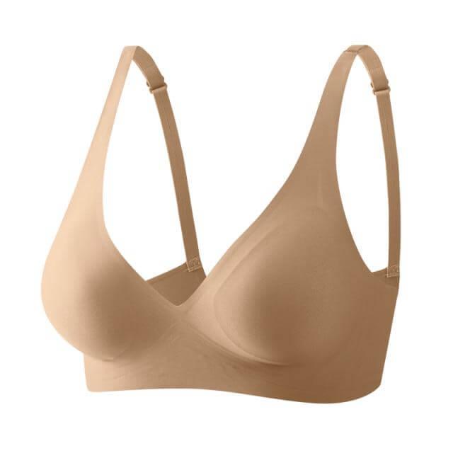  Womens Front Closure Bras Posture Full Coverage Plus Size  Underwire Unlined Back Support Plunge Seamless Bra B-H Cups White 34G