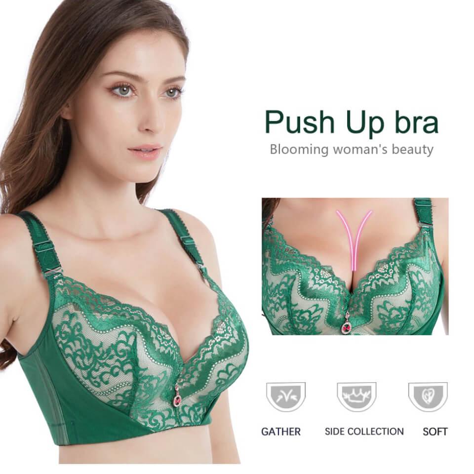 Sexy Bras 34/75 36/80 38/85 40/90 42/95 44/100 46/105 48/110 CDE Cup Plus  Size Lingerie Push Up Underwear for Women (Color : 3, Cup Size : 100E)