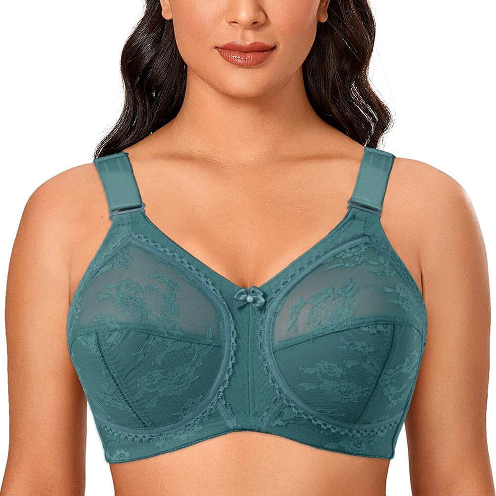 Women's Minimizer Bra Unlined Underwire Full Figure Lace Floral Bra Full  Coverage Unpadded Beautiful Back Bra (Skin Color,80B/36B,One Size) at   Women's Clothing store