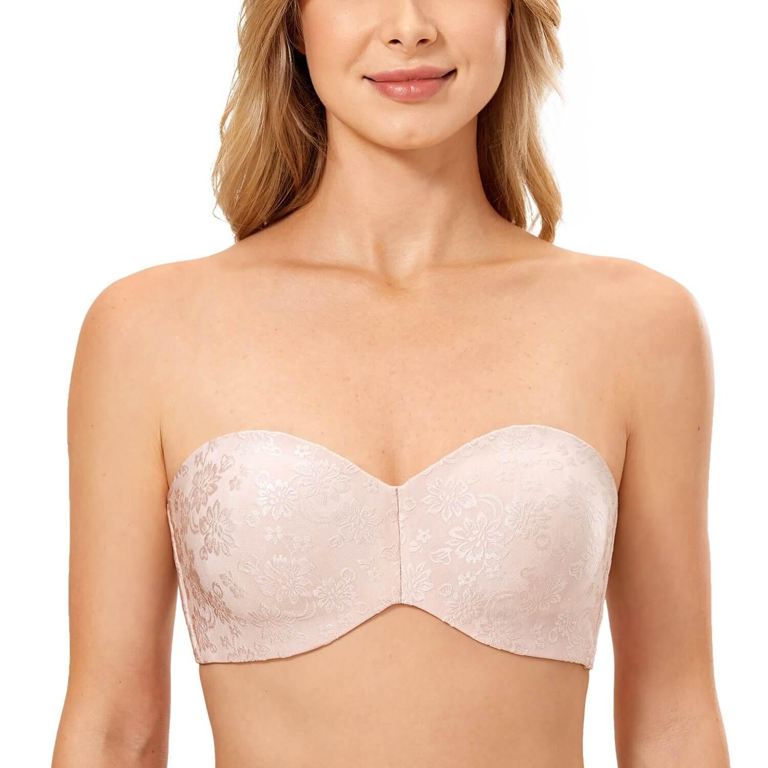 Women's Strapless Bra For Large Bust Minimizer Unlined Bandeau