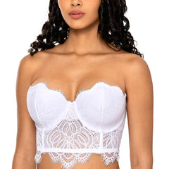 Convertible Bandeau Bra Non Slip Detachable Straps Strapless Bandeau Bra  for Women High Breast (Skin, 42/95C) : : Fashion