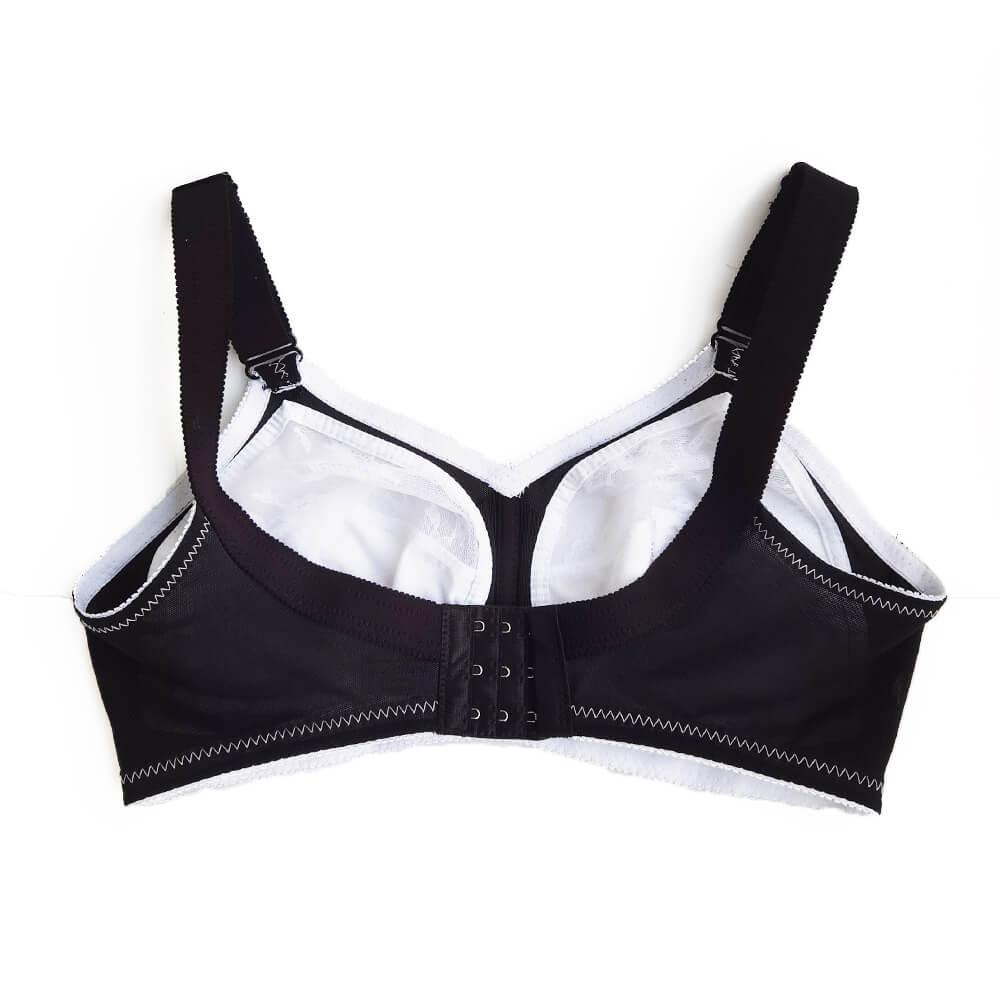 Wirefree Minimizer Bra For D E F G H I Cup Size Boobs - Black white / D / 36